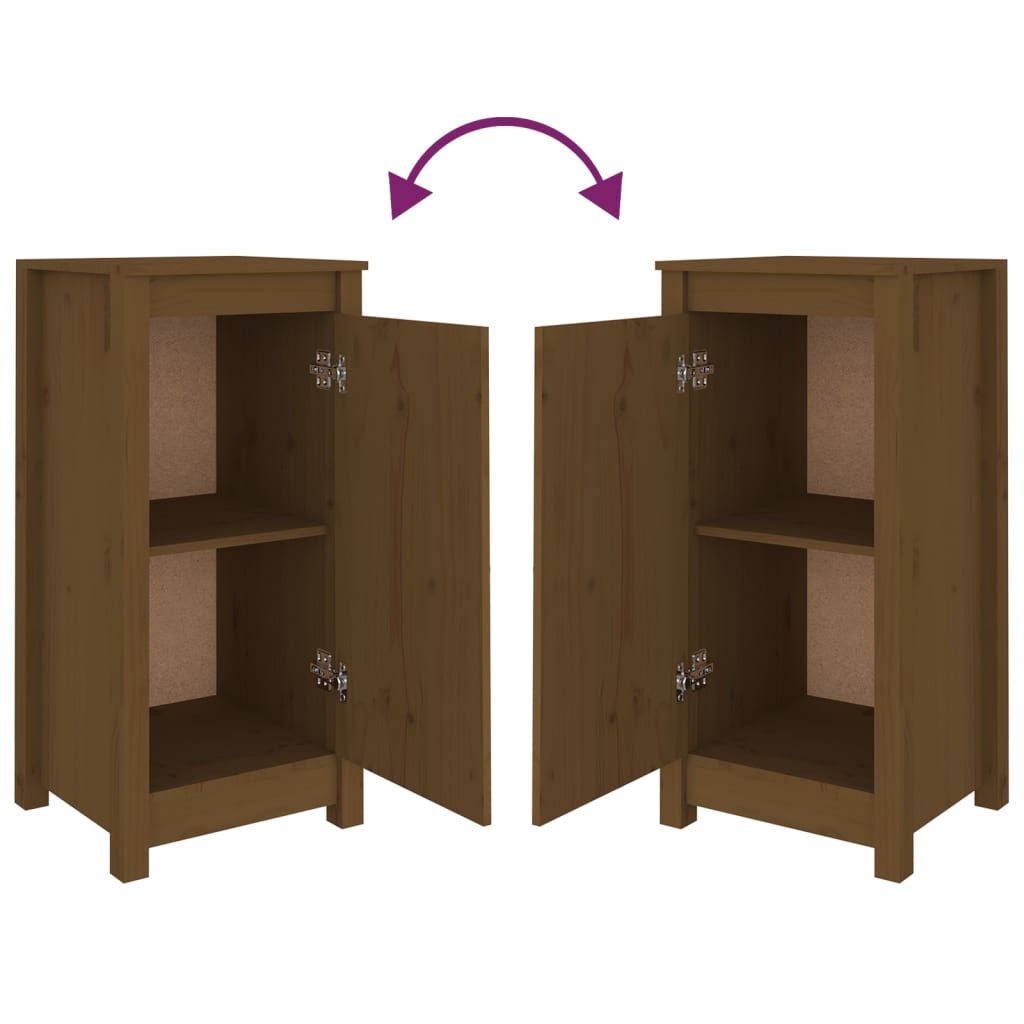Sideboards 2 pcs Honey Brown 39x35x80 cm Solid Wood Pine