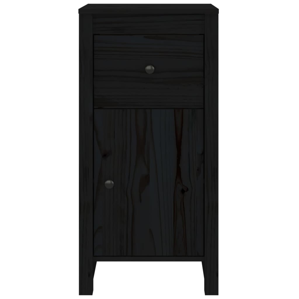 Sideboards 2 pcs Black 40x35x80 cm Solid Wood Pine