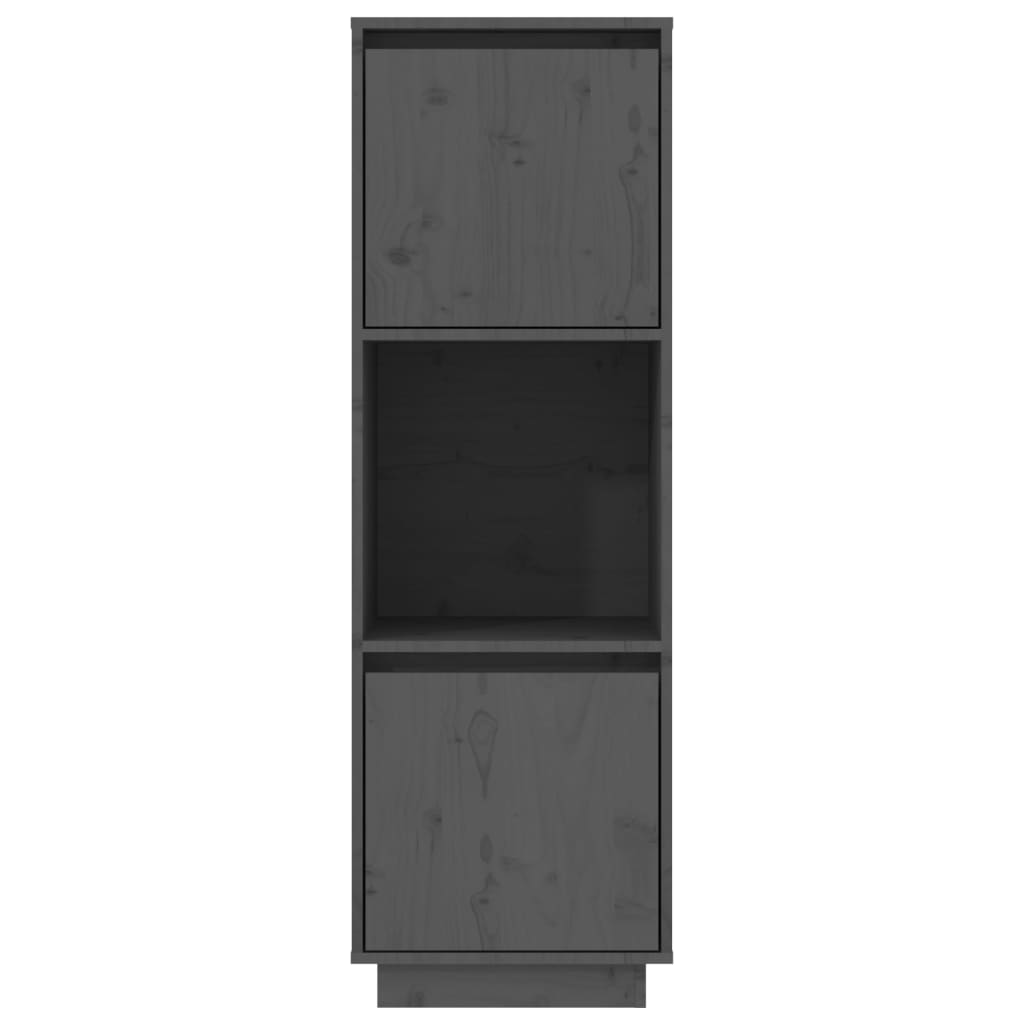 Highboard Grey 38x35x117 cm Solid Wood Pine