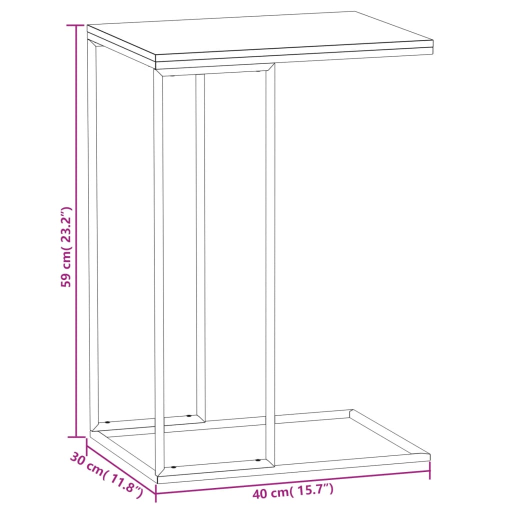 Side Table White 40x30x59 cm Engineered Wood