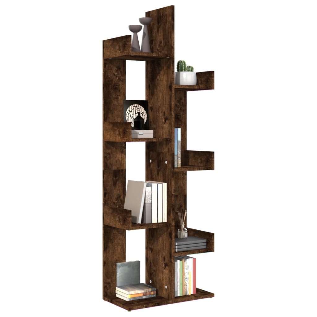 Book Cabinet 48x25.5x140 cm Smoked Oak Engineered Wood