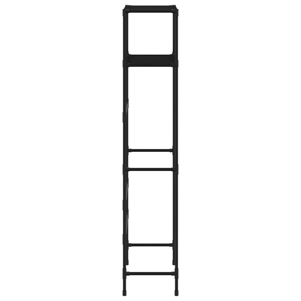 2-Tier Storage Rack over Toilet Black 53.5x28x143 cm Iron