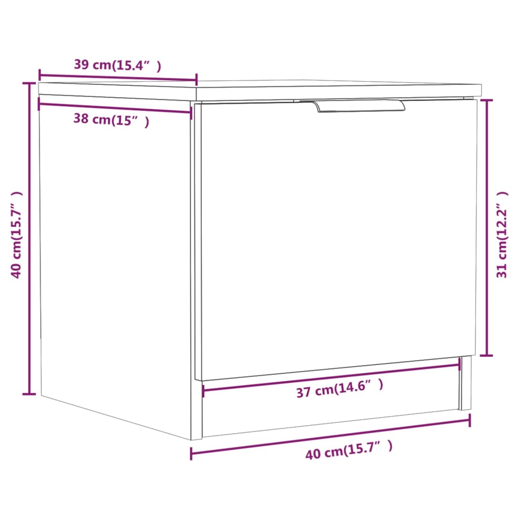 Bedside Cabinets 2 pcs Grey Sonoma 40x39x40 cm