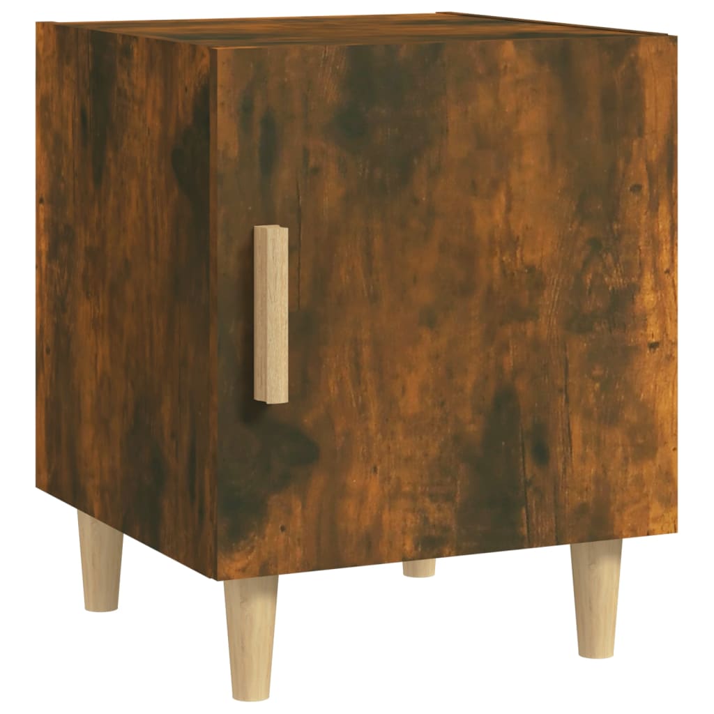Bedside Cabinet Smoked Oak Engineered Wood
