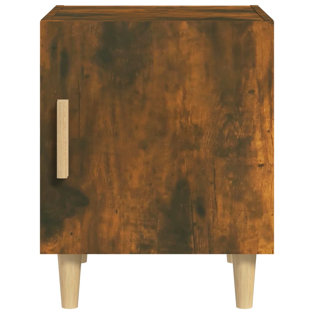 Bedside Cabinet Smoked Oak Engineered Wood