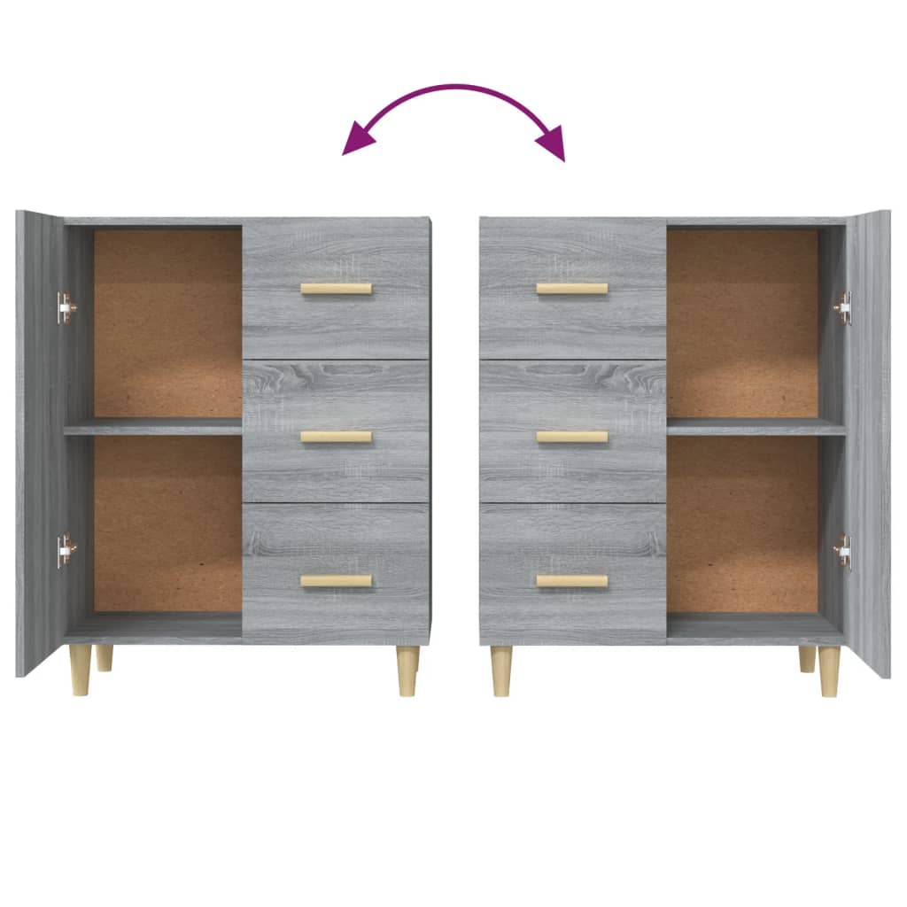 Sideboard Grey Sonoma 69.5x34x90 cm Engineered Wood