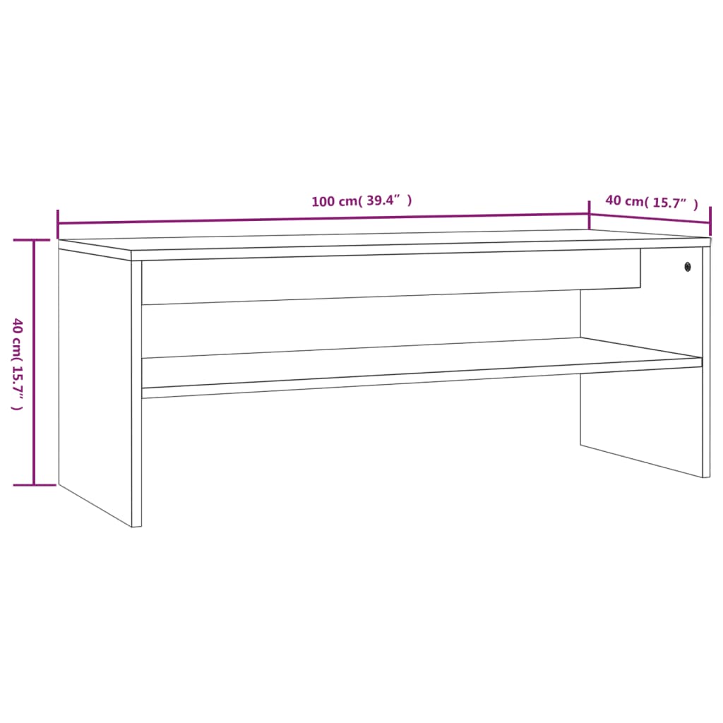 Coffee Table Grey Sonoma 100x40x40 cm Engineered Wood
