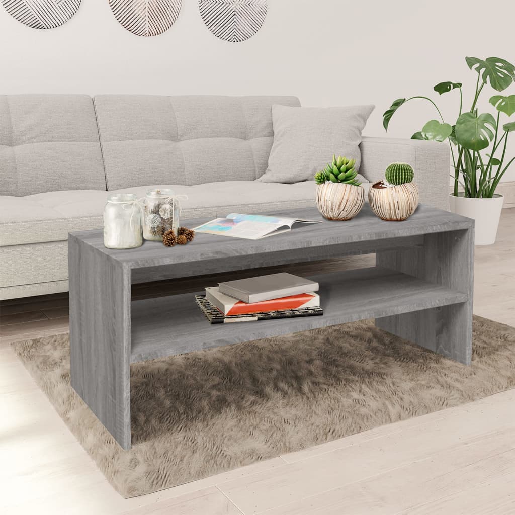 Coffee Table Grey Sonoma 100x40x40 cm Engineered Wood