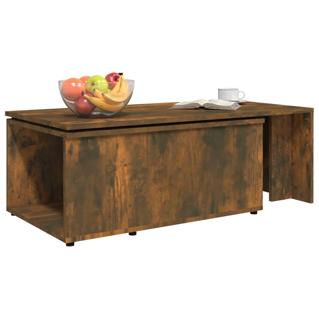 Coffee Table Smoked Oak 150x50x35 cm Engineered Wood
