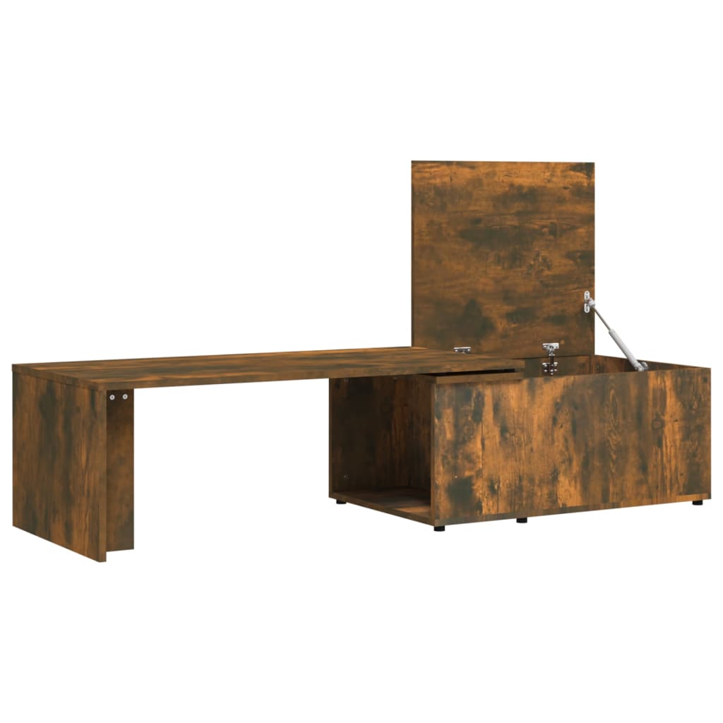 Coffee Table Smoked Oak 150x50x35 cm Engineered Wood