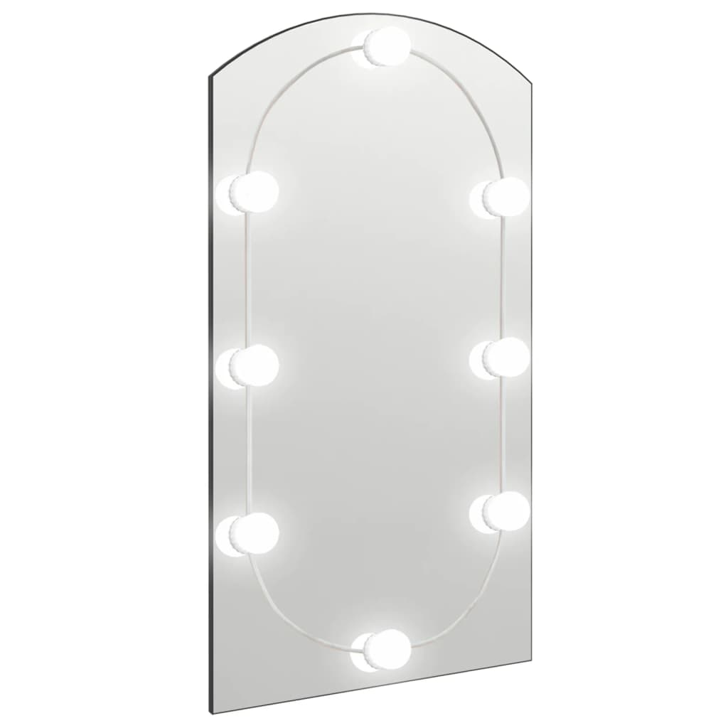 Mirror with LED Lights 90x45 cm Glass Arch