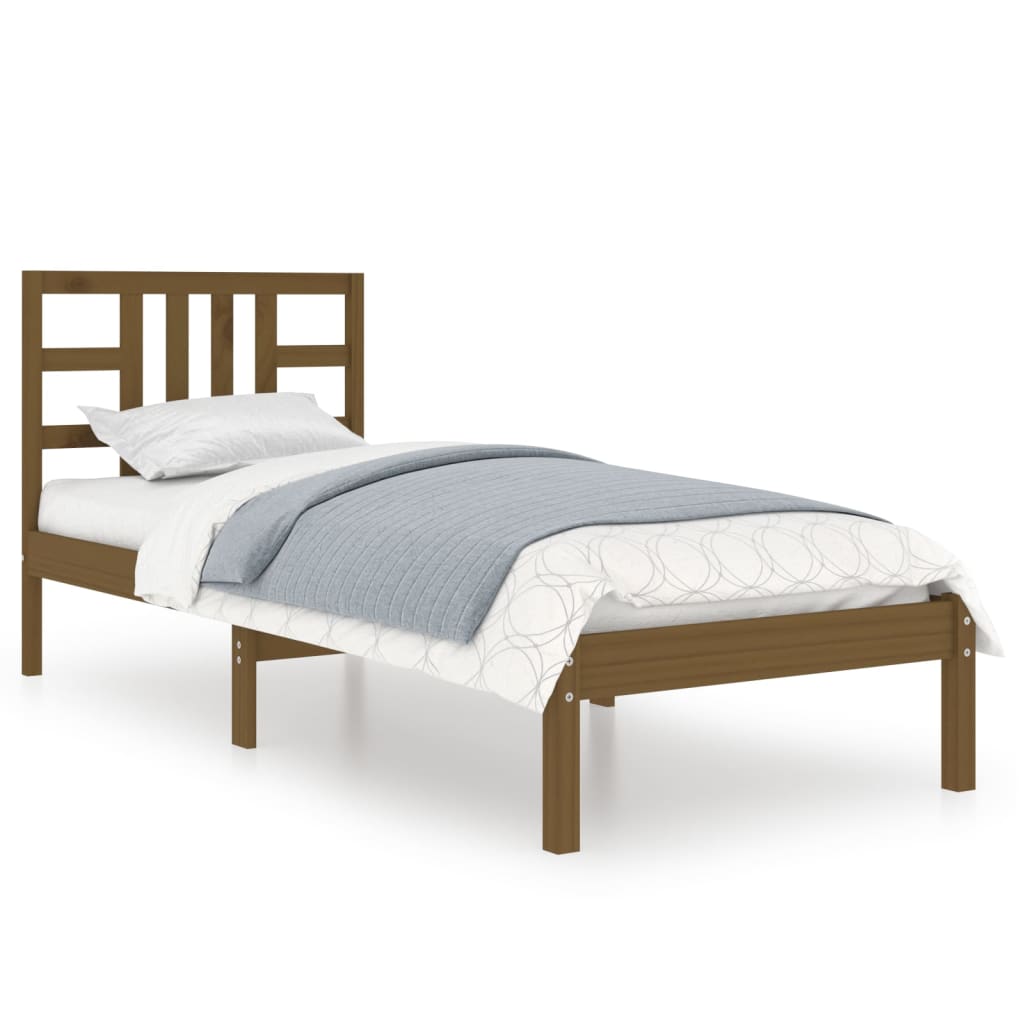 Bed Frame without Mattress Honey Brown 100x200 cm Solid Wood
