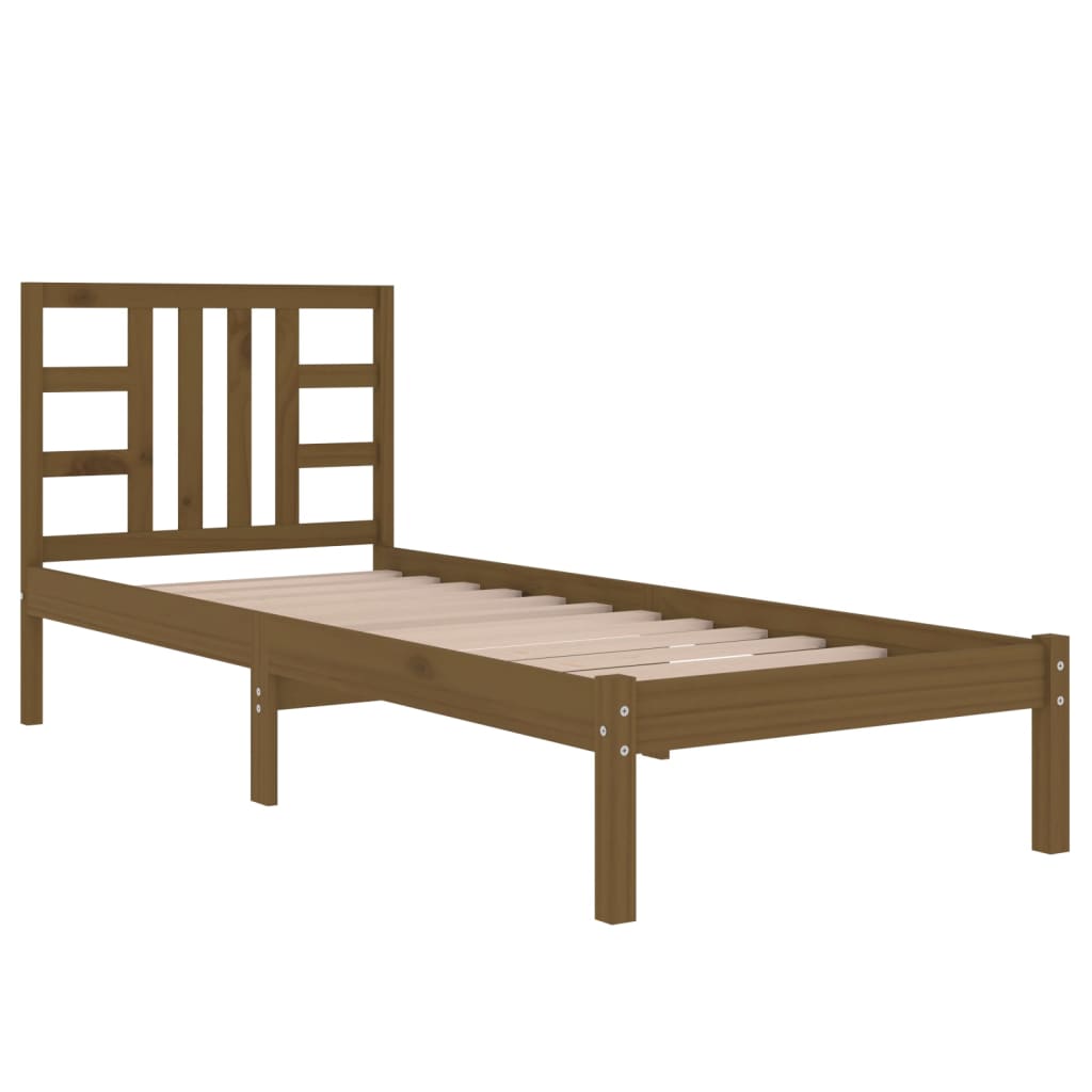 Bed Frame without Mattress Honey Brown 100x200 cm Solid Wood