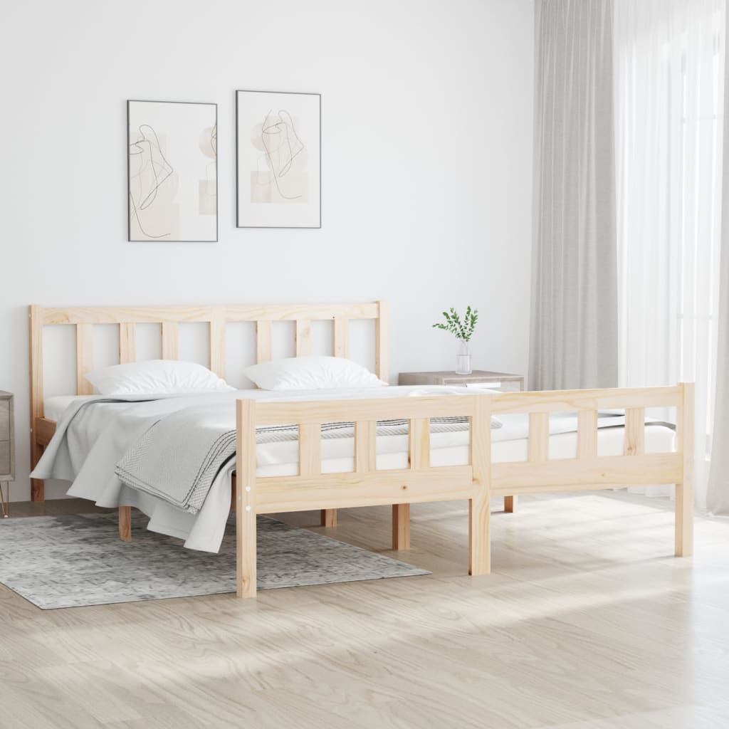 Bed Frame without Mattress Solid Wood Small Double