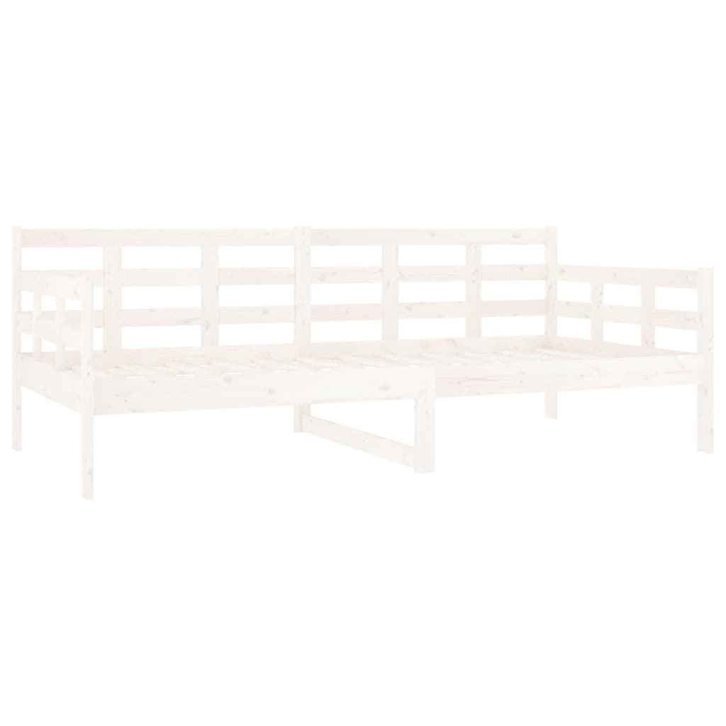 Day Bed without Mattress White Solid Wood Pine 90x190 cm Single