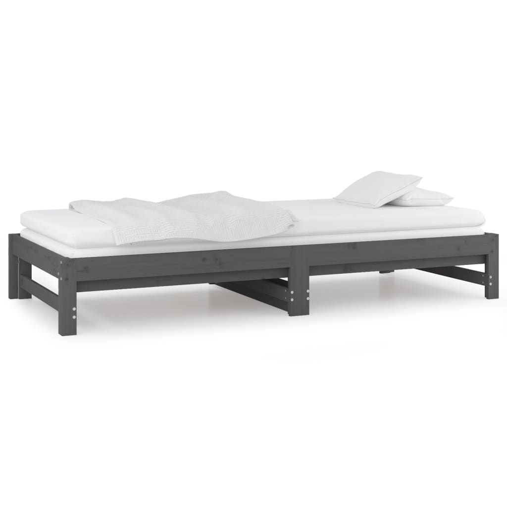 Pull-out Day Bed without Mattress Grey 2x(90x200) cm