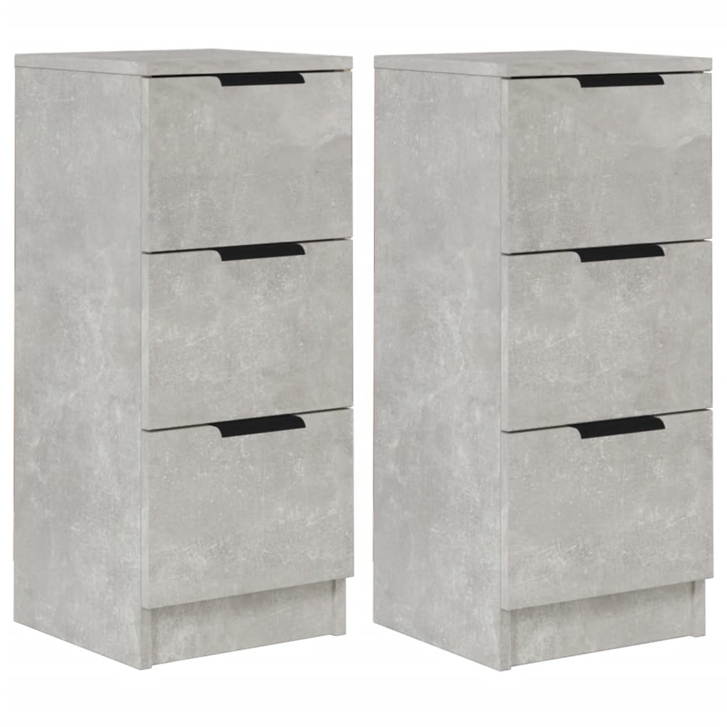 Sideboards 2 pcs Concrete Grey 30x30x70 cm Engineered Wood