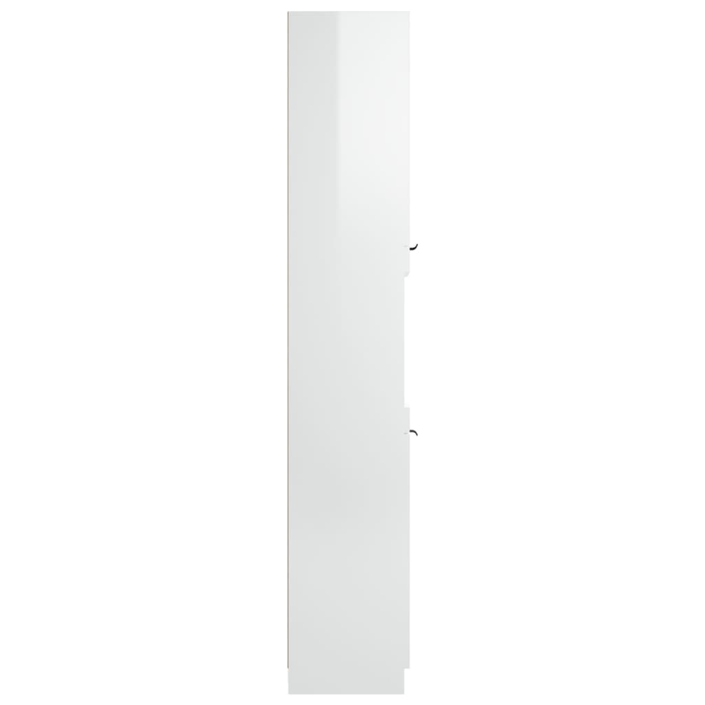 Bathroom Cabinet High Gloss White 32x34x188.5cm Engineered Wood