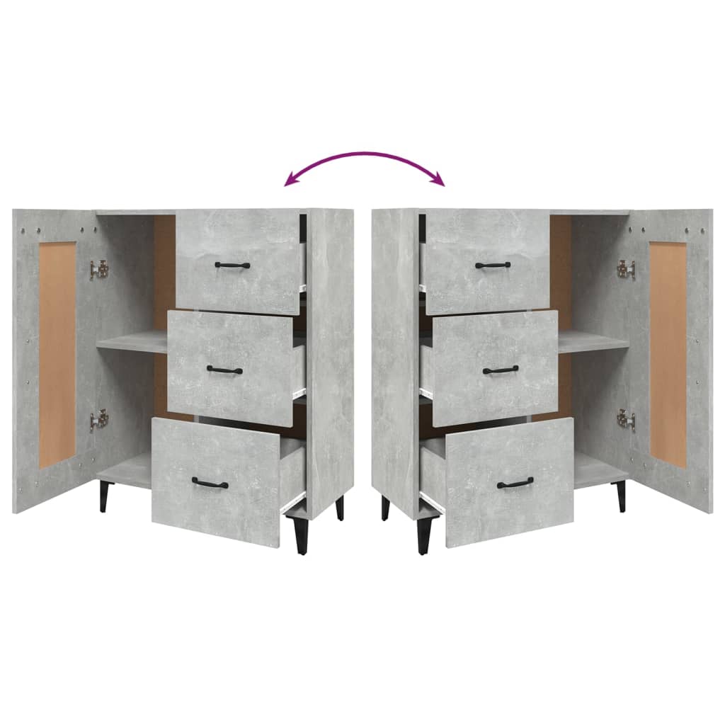 Sideboard Concrete Grey 69.5x34x90 cm Engineered Wood