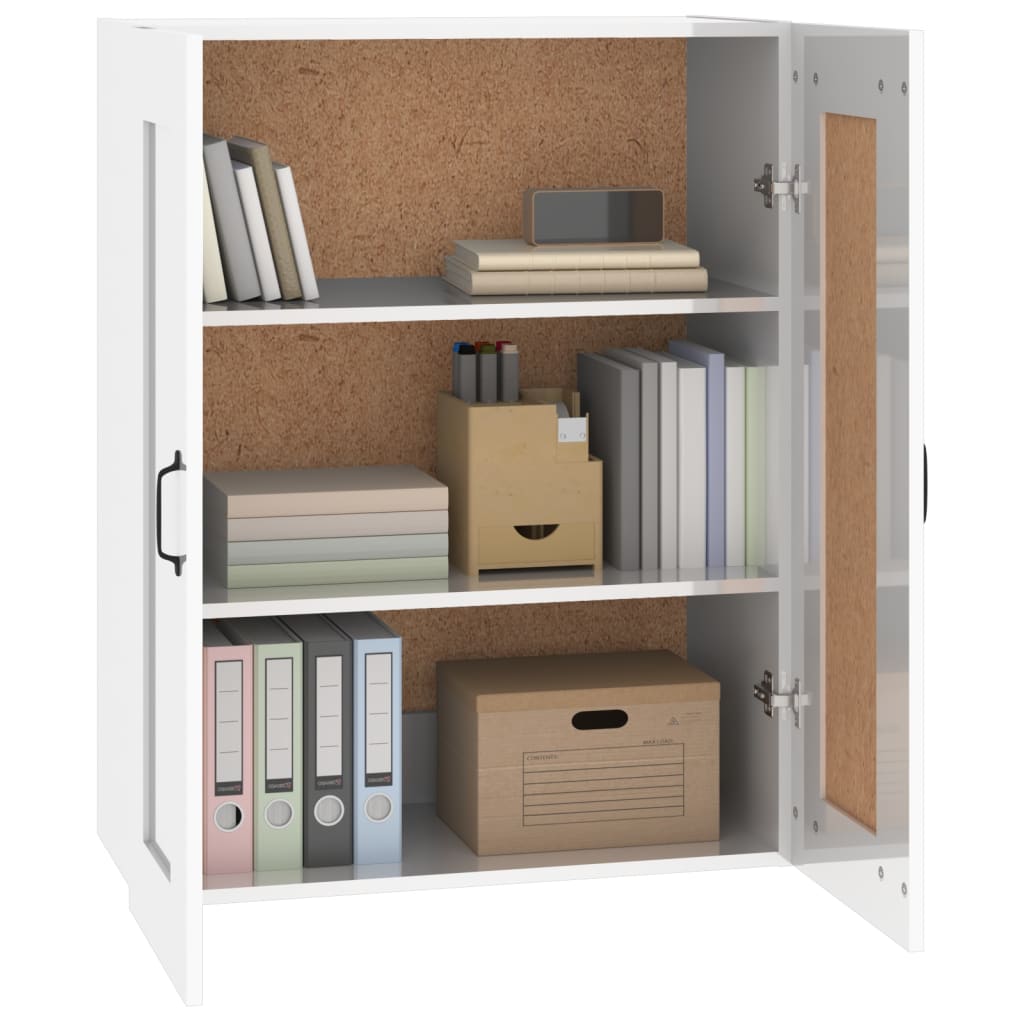 Hanging Wall Cabinet High Gloss White 69.5x32.5x90 cm