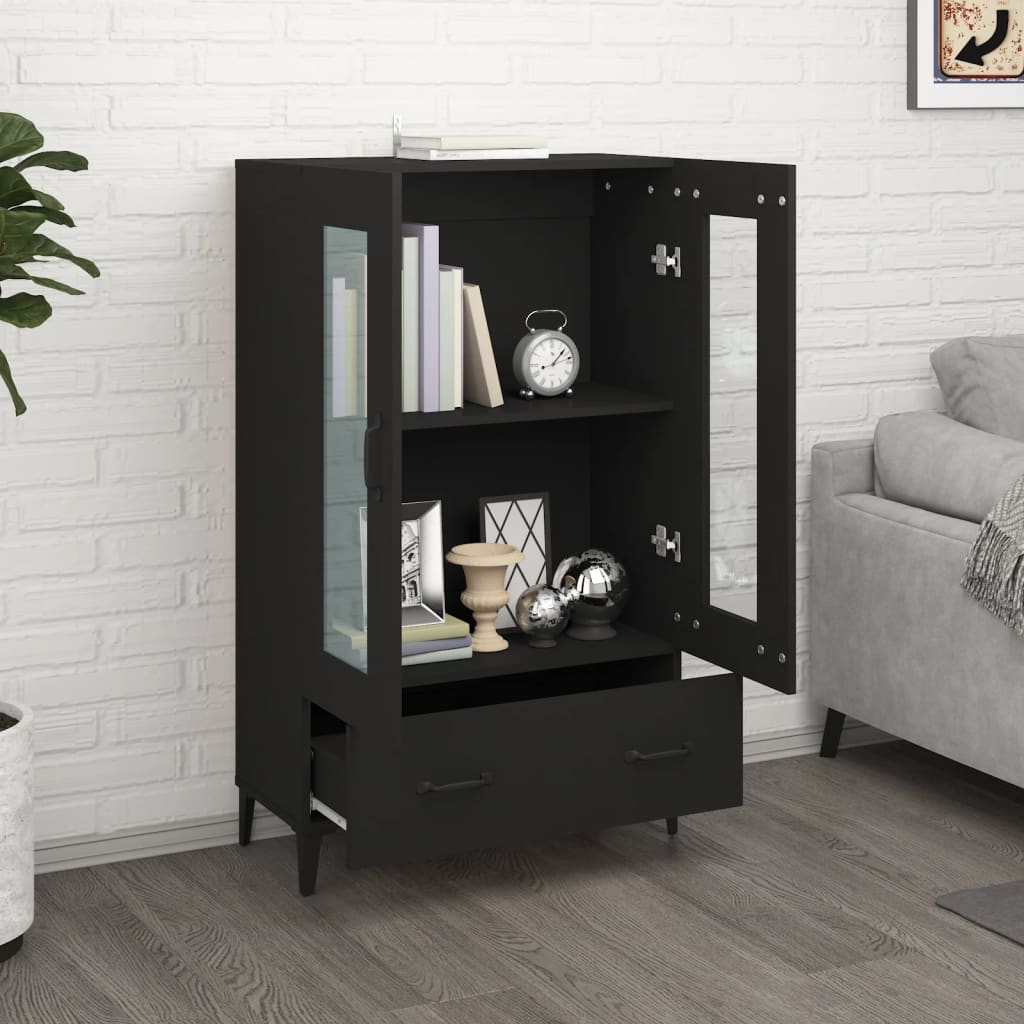 Highboard Black 70x31x115 cm Engineered Wood