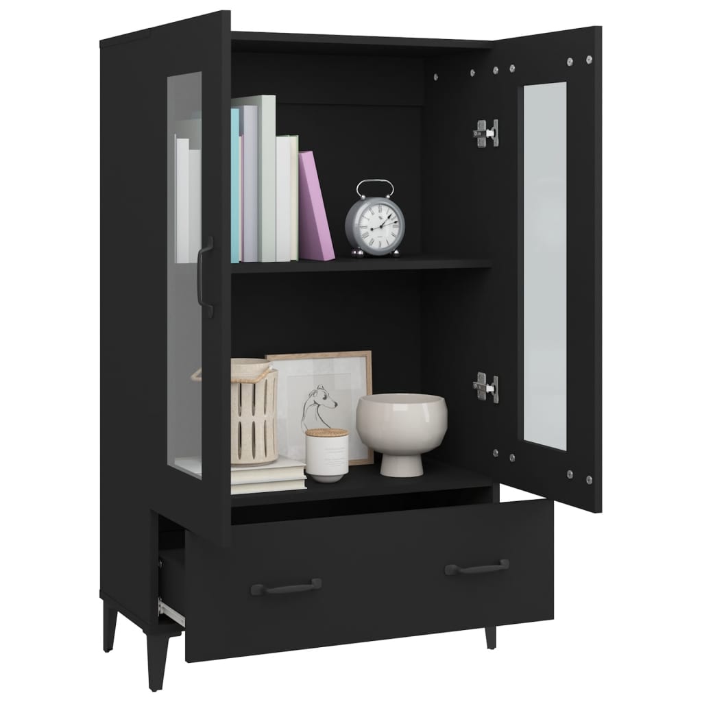 Highboard Black 70x31x115 cm Engineered Wood
