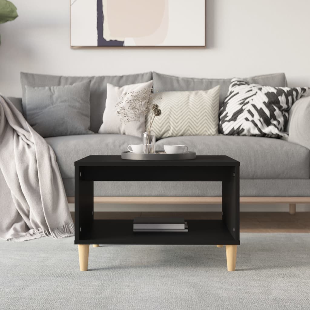 Coffee Table Black 60x50x40 cm Engineered Wood
