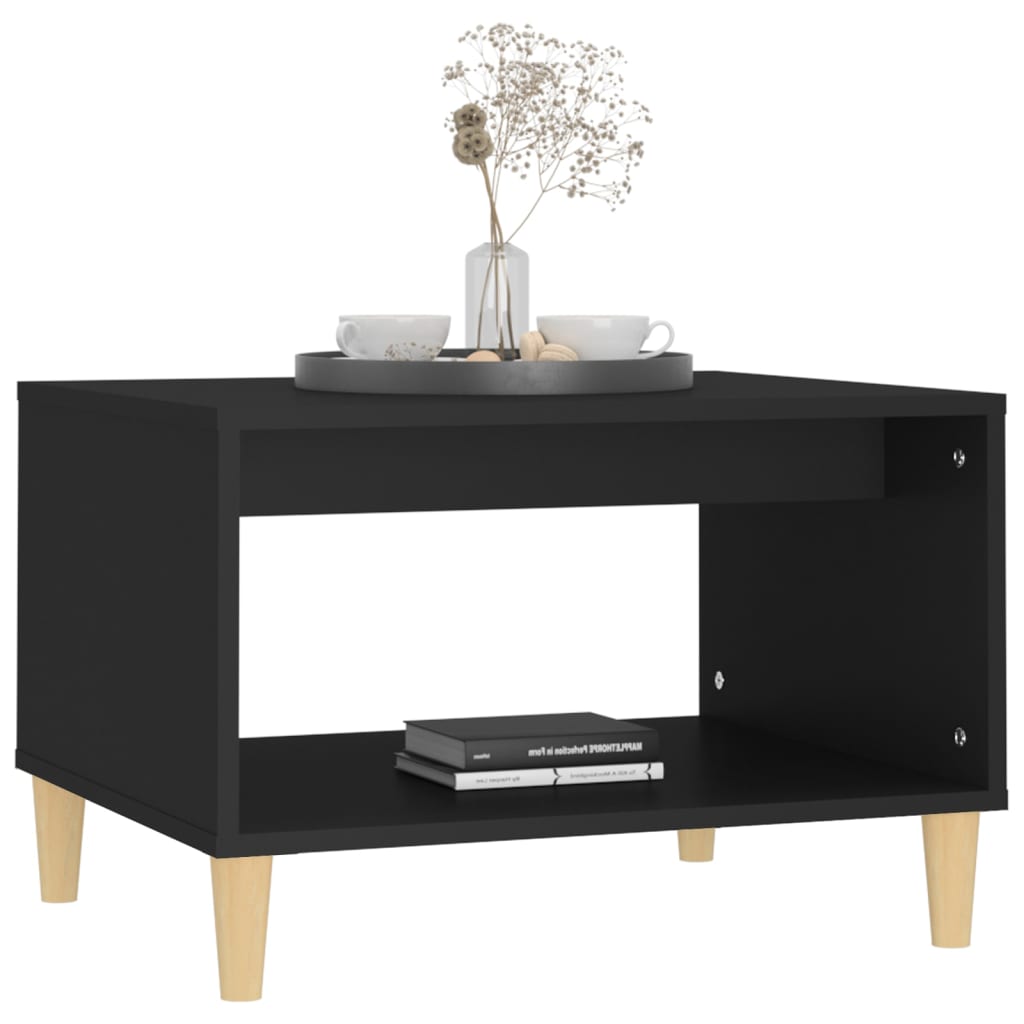 Coffee Table Black 60x50x40 cm Engineered Wood