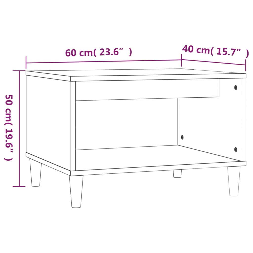 Coffee Table Black 60x50x40 cm Engineered Wood