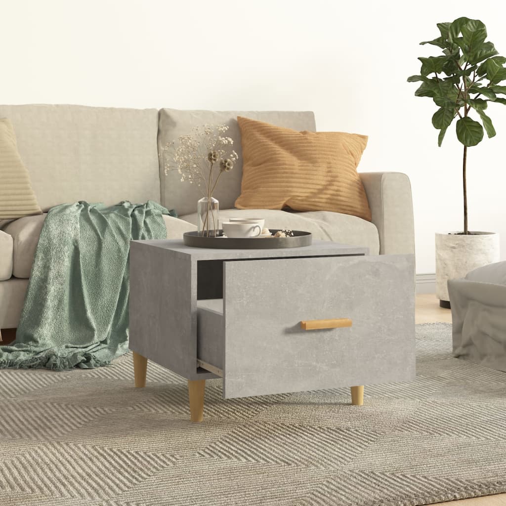 Coffee Table Concrete Grey 50x50x40 cm Engineered Wood