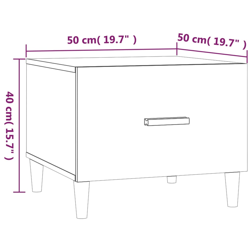 Coffee Table Concrete Grey 50x50x40 cm Engineered Wood