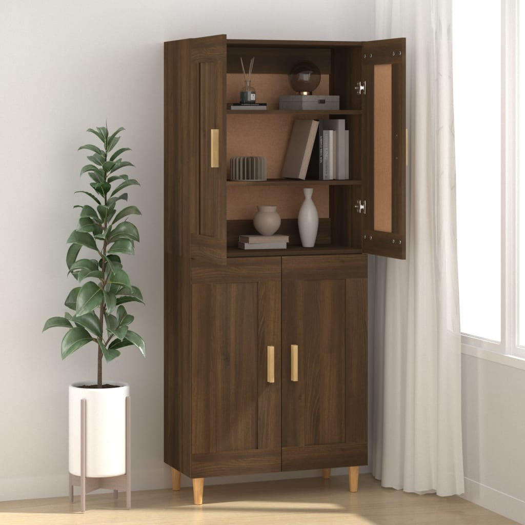 Sideboard Brown Oak 69.5x34x90 cm Engineered Wood
