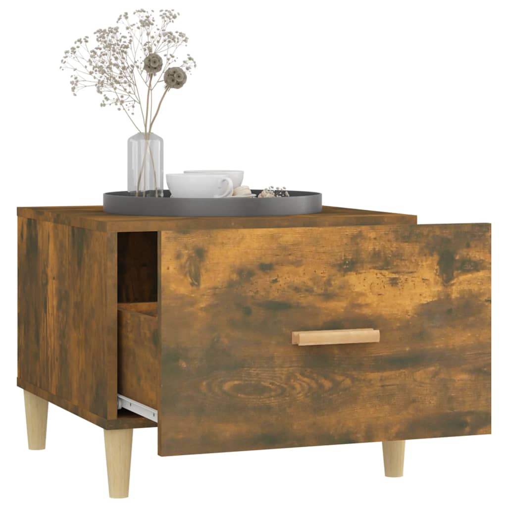 Coffee Table Smoked Oak 50x50x40 cm Engineered Wood