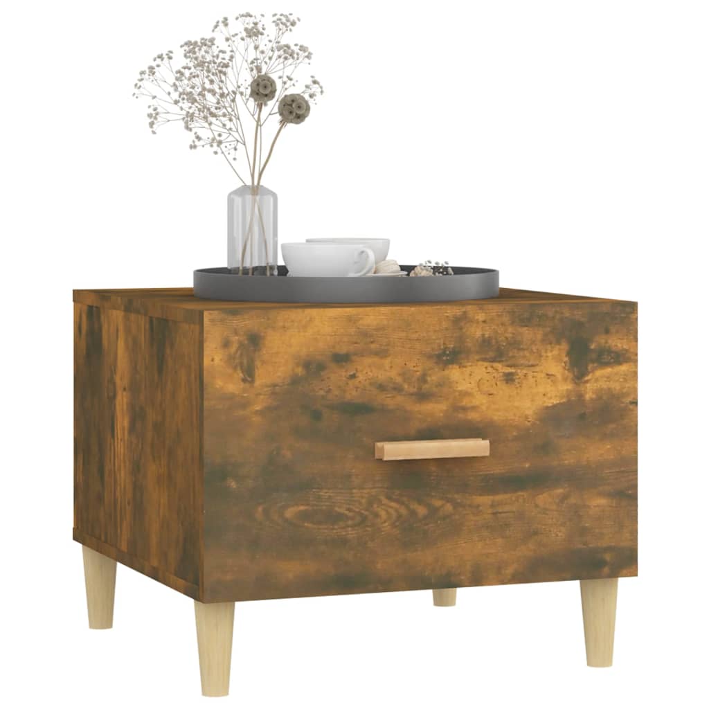 Coffee Table Smoked Oak 50x50x40 cm Engineered Wood