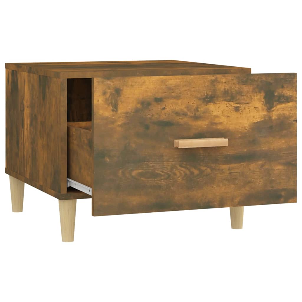Coffee Table Smoked Oak 50x50x40 cm Engineered Wood
