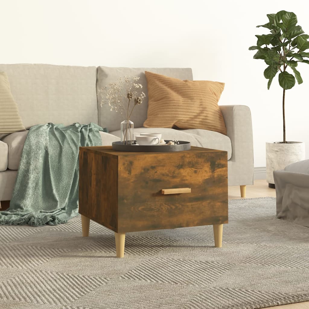 Coffee Table Smoked Oak 50x50x40 cm Engineered Wood