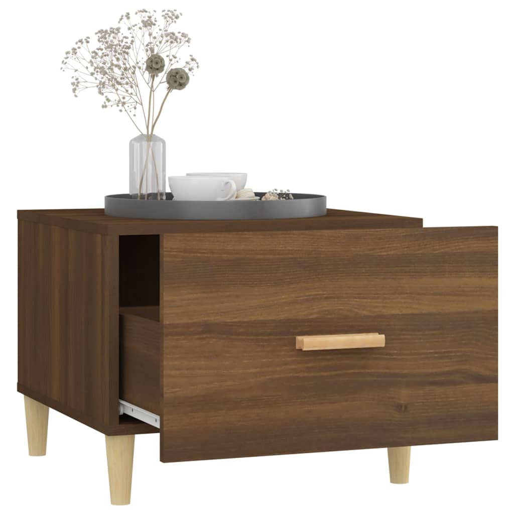 Coffee Table Brown Oak 50x50x40 cm Engineered Wood