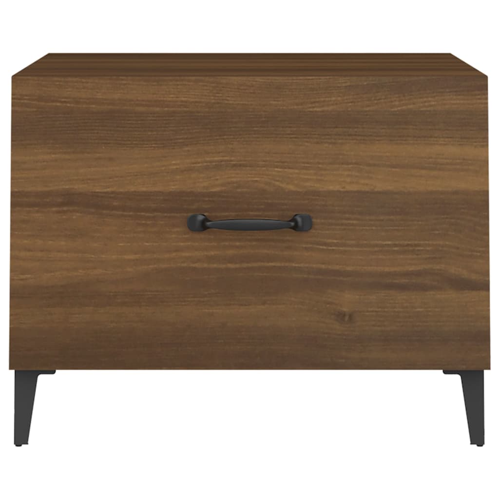 Coffee Table with Metal Legs Brown Oak 50x50x40 cm