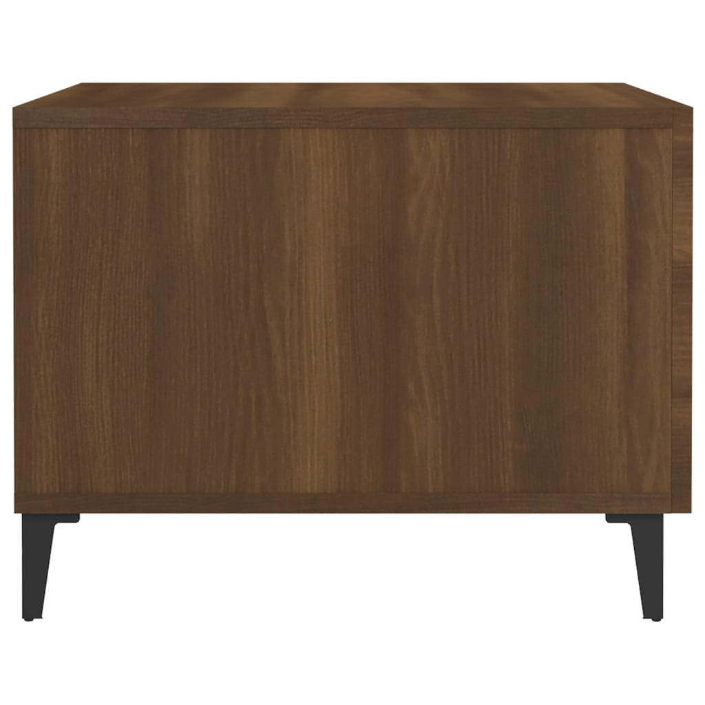 Coffee Table with Metal Legs Brown Oak 50x50x40 cm