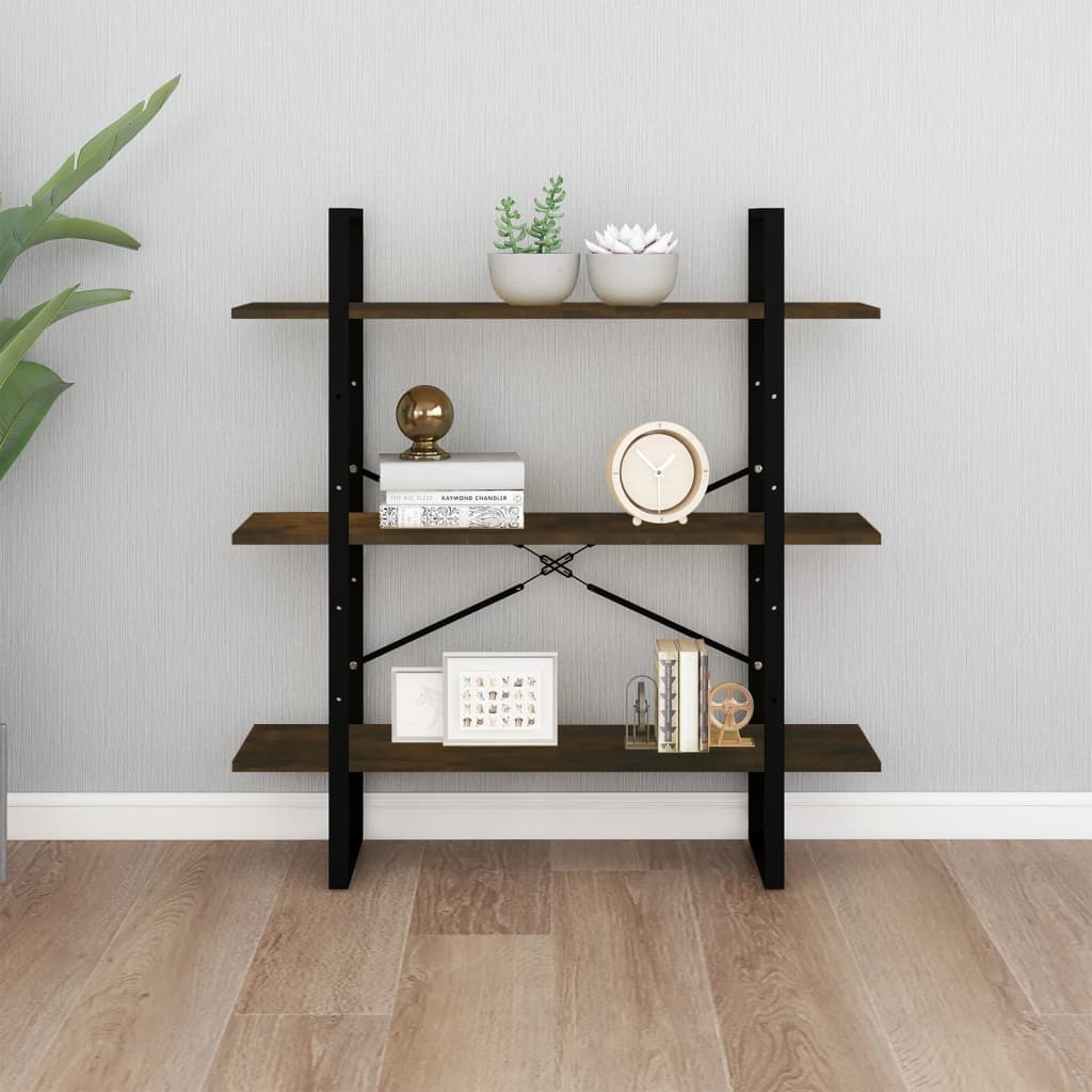 Book Cabinet Smoked Oak 100x30x105 cm Engineered Wood