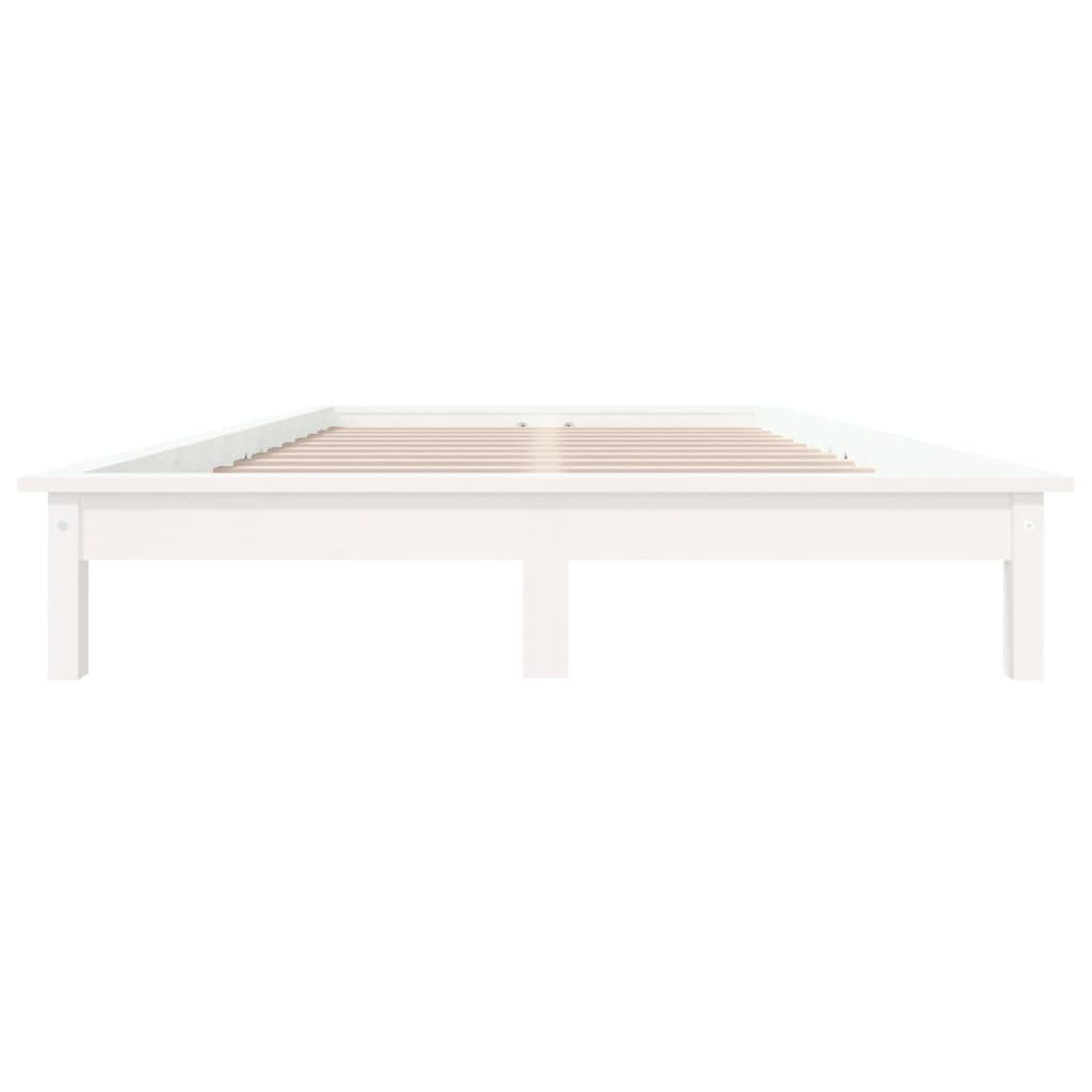 Bed Frame without Mattress White 140x190 cm Solid Wood Pine