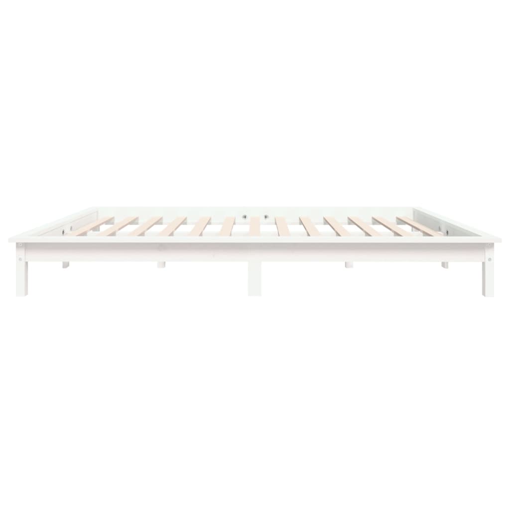 Bed Frame without Mattress White 140x190 cm Solid Wood Pine
