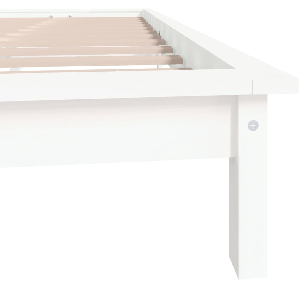 Bed Frame without Mattress White 140x190 cm Solid Wood Pine