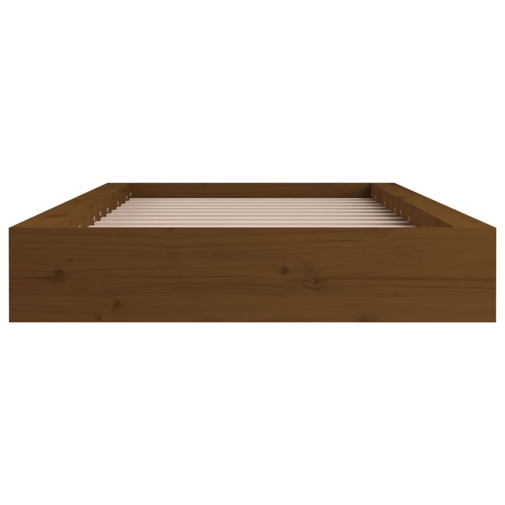 Bed Frame without Mattress Honey Brown 75x190 cm Small Single Solid Wood