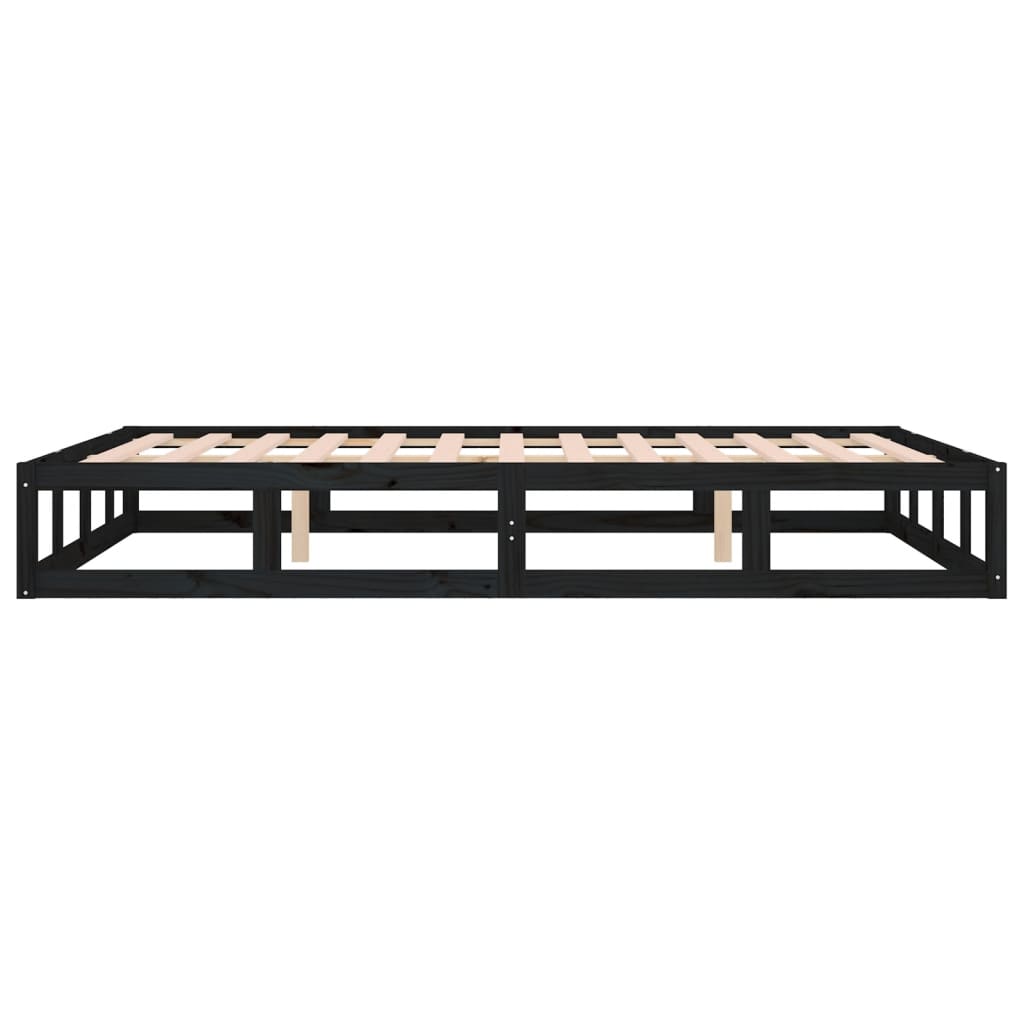 Bed Frame without Mattress Black 160x200 cm Solid Wood