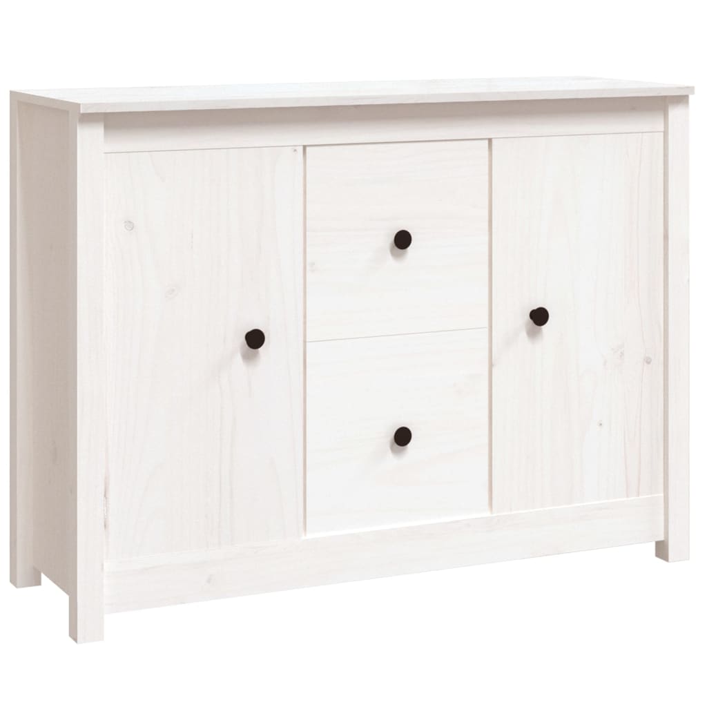 Sideboard White 100x35x74 cm Solid Wood Pine