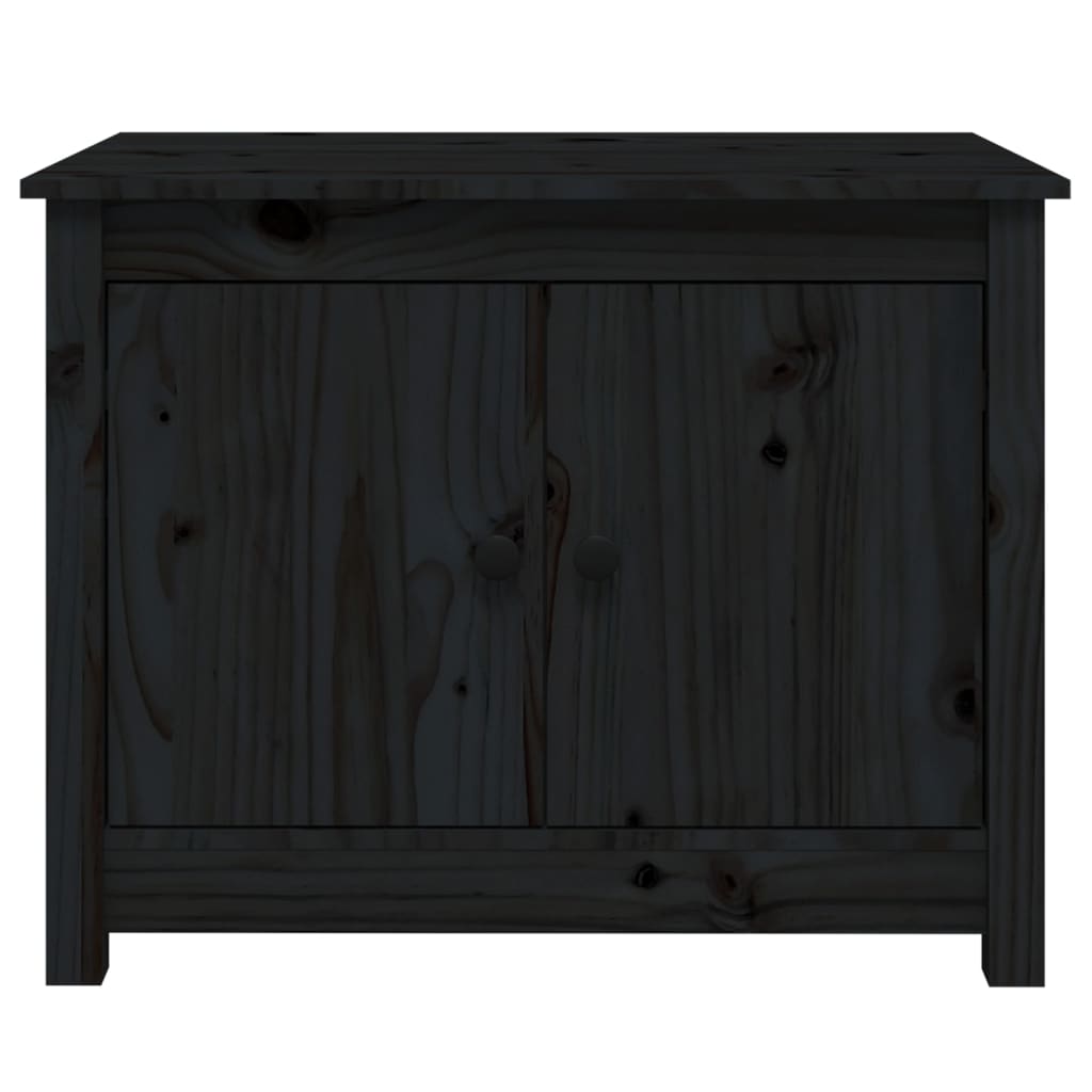 Coffee Table Black 71x49x55 cm Solid Wood Pine