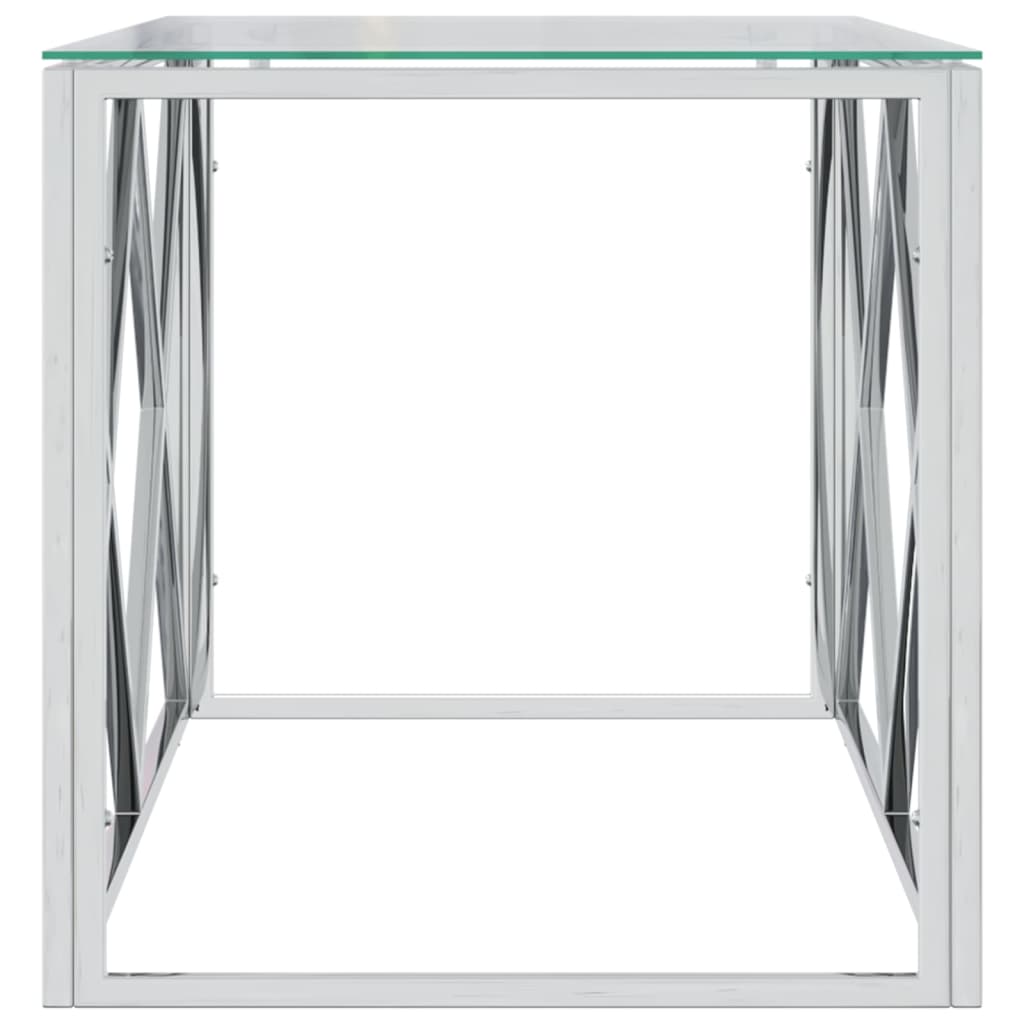 Coffee Table 110x45x45 cm Stainless Steel and Glass