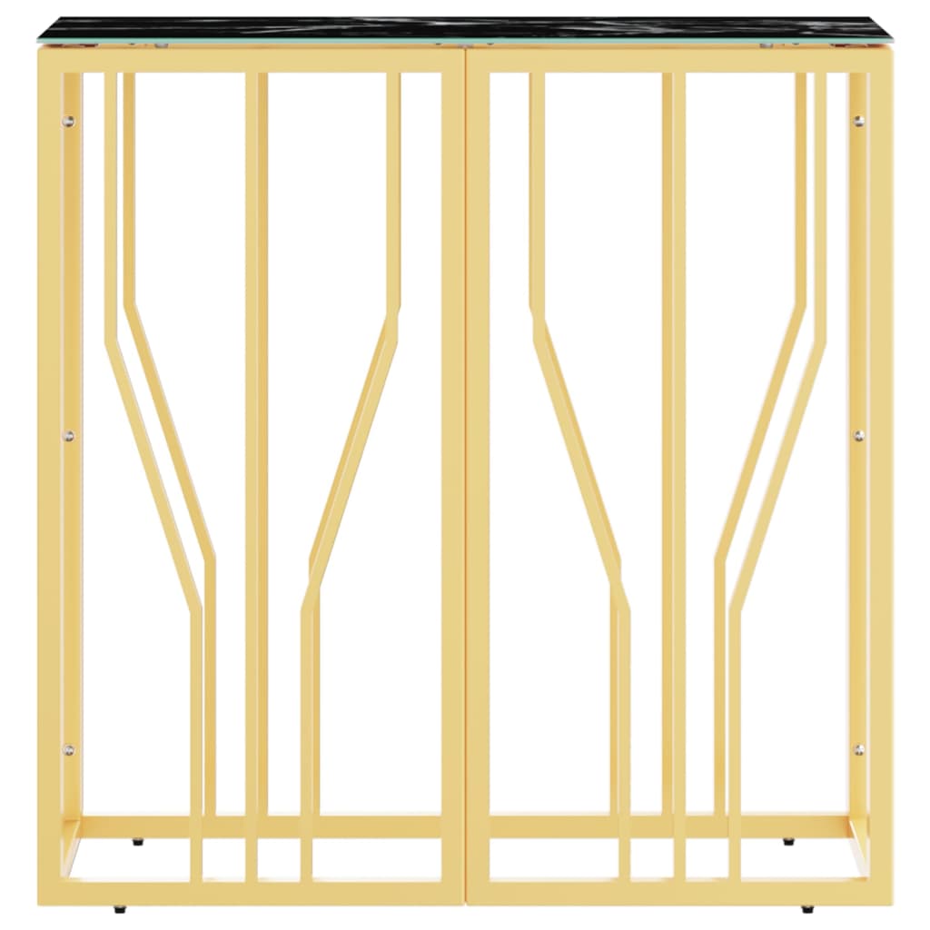 Console Table Gold 70x30x70 cm Stainless Steel and Glass