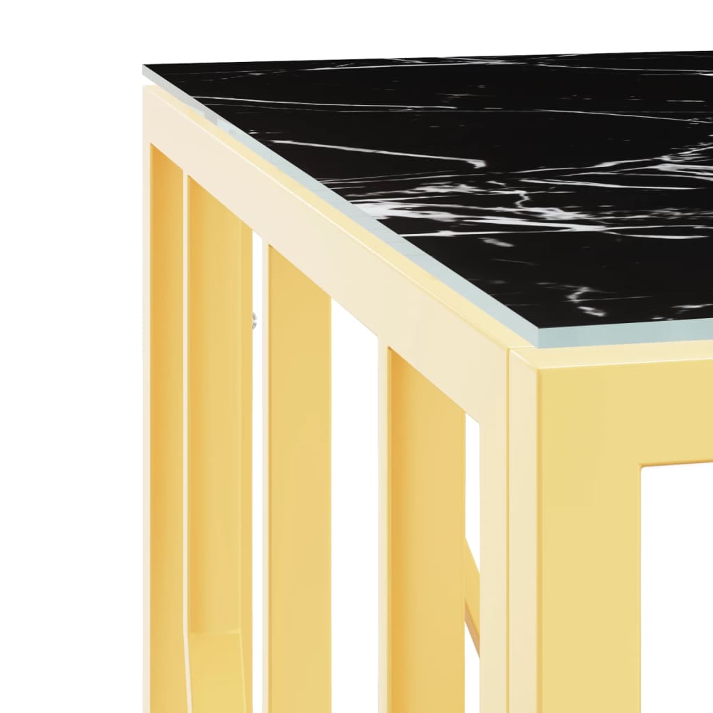 Coffee Table Gold 50x50x50 cm Stainless Steel and Glass